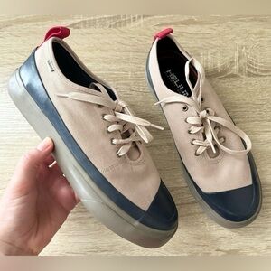 Element Strack Low Lace Up Medium Beige Navy Blue Shoes